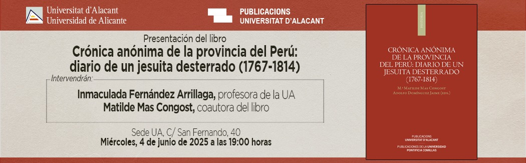 Presentación del libro Crónica anónima de la provincia del Perú (4 de junio)