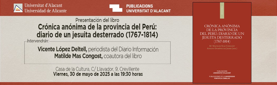 Presentación del libro Crónica anónima de la provincia del Perú (30 de mayo)